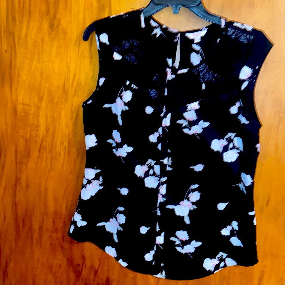 Candie’s black patterned blouse in medium